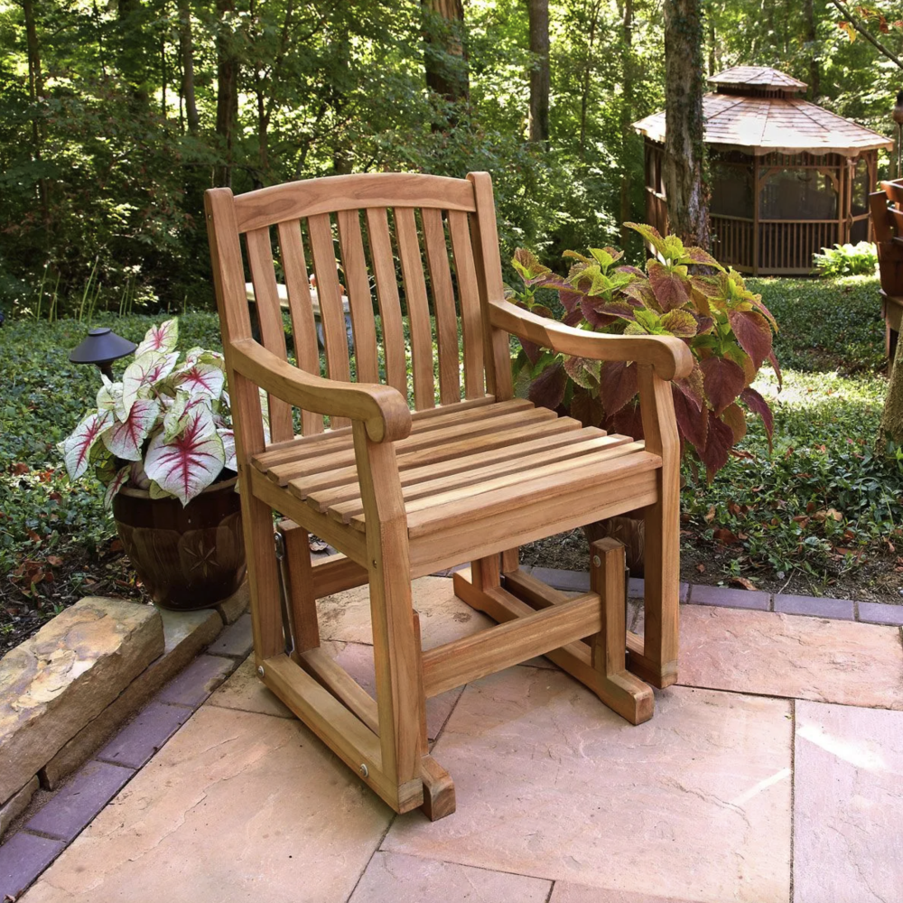Deep Seat Gliding Teak Chair
