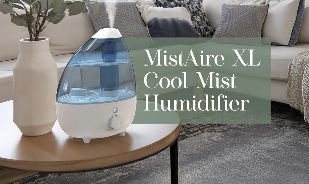 MistAire XL Cool Mist Humidifier sitting on table