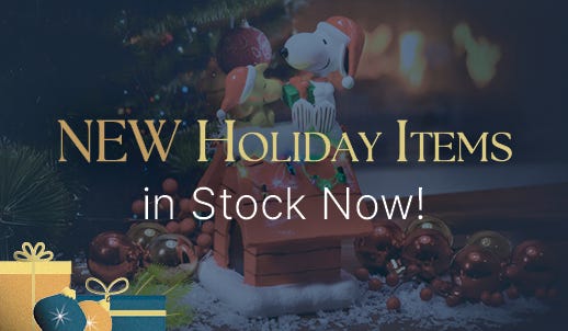 New Holiday Items in Stock Now! Christmas Themed Graphic - Shop Now