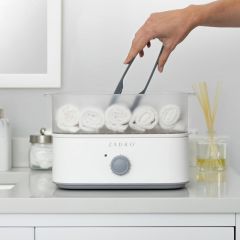 HomeSpa Countertop Towel Steamer with Tongs  