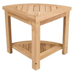 corner teak stool front