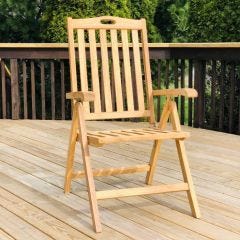 Teak Outdoor Dining Chair on deck