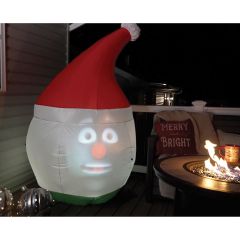 inflatable snowman on porch 