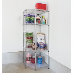 5-Tier Chrome Corner Shelf