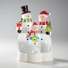 Lighted Swirling Snowman Family 