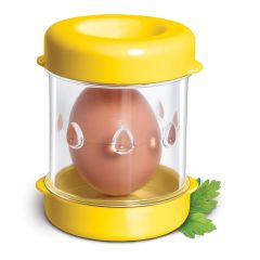 Egg Peeler with egg on white