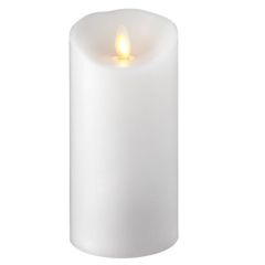 Moving Flame White Pillar Candle  – Large