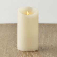 Moving Flame Ivory Pillar Candle  – Large	
