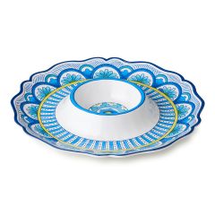 Mediterranean Mosaic Chip & Dip on white