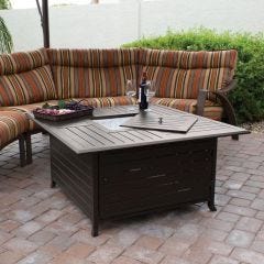 Outdoor Propane Aluminum Fire Glass Pit (Square) 