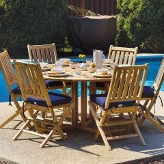 Lancaster Folding Round Dining Table with chairs