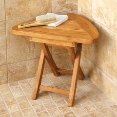 Teak Corner Bath Stool