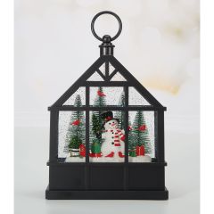 9.5” Snowman Lighted Water Greenhouse