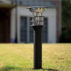 Black Stainless Steel Bollard Solar Light 