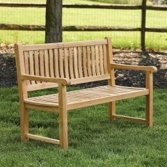 Teak Bench side view 