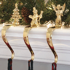 Brass Christmas Stocking Holder 