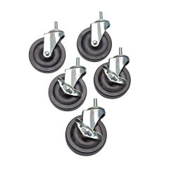 Set of 5 Casters for use with Chrome Shelving