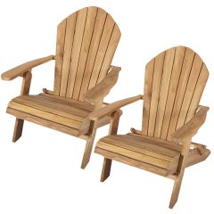 Solid Teak Folding Adirondack Chairs