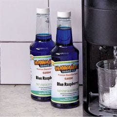blue raspberry syrup on the counter 