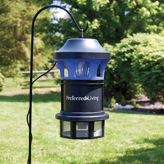 Mosquito Trap hanging off shepherds hook 