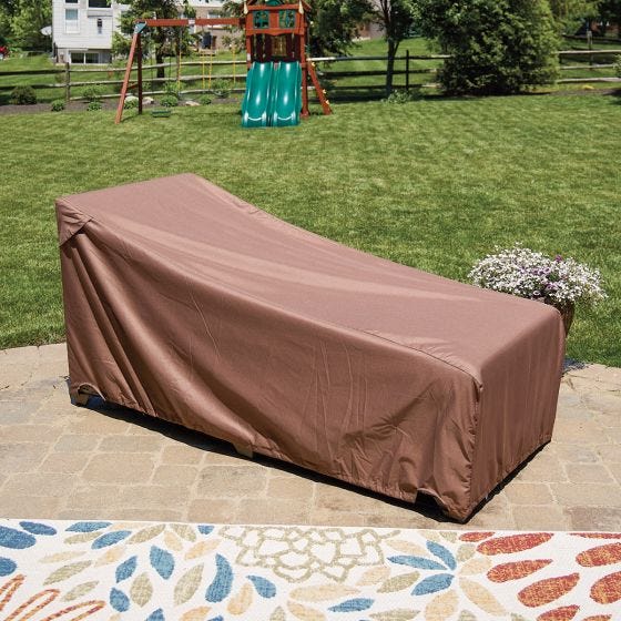 chaise lounge cover shown outside 