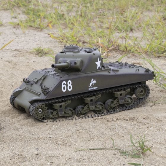Remote Control Sherman Tank in sand