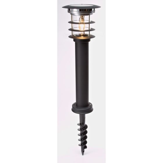 Black Stainless Steel Bollard Solar Light 