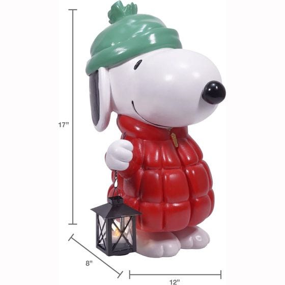 17” Snoopy Puffer Jacket LED Porch Greeter