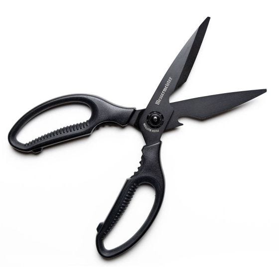 shears open on white
