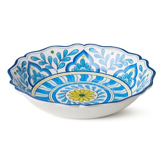 Mediterranean Mosaic Large Serving Bowl on white