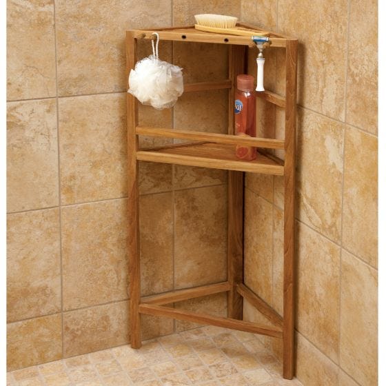 Vester Teak Corner Shower Shelf