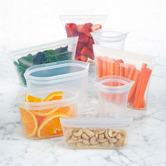 Zip Top: Reusable Silicone Container Set - Frost