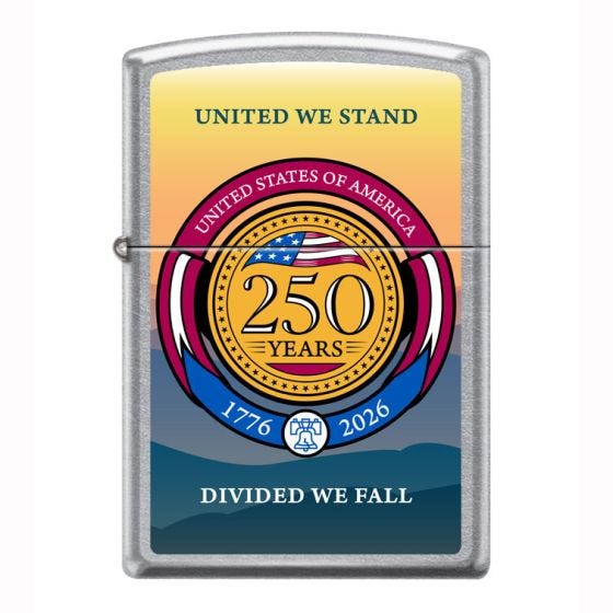 America 250 Windproof Lighter on white