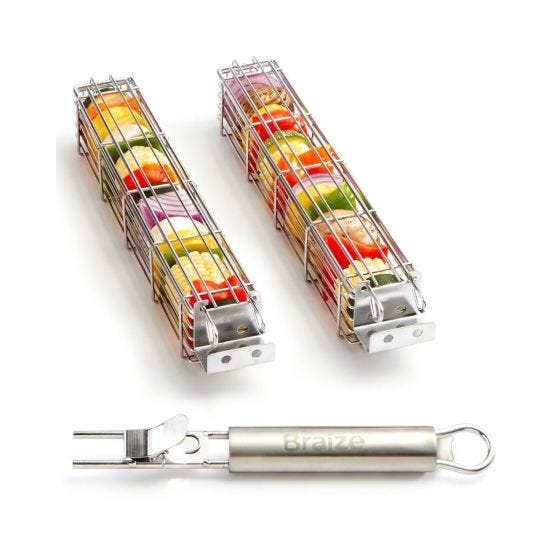 2-Piece Kabob Grill Baskets on white