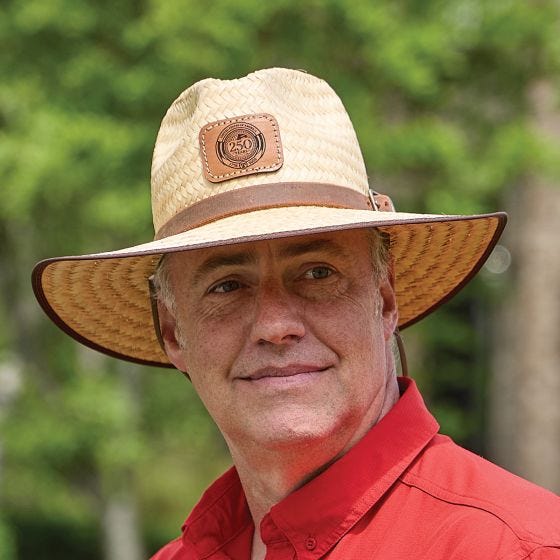 America 250 Leather Patch Sun Hat on model