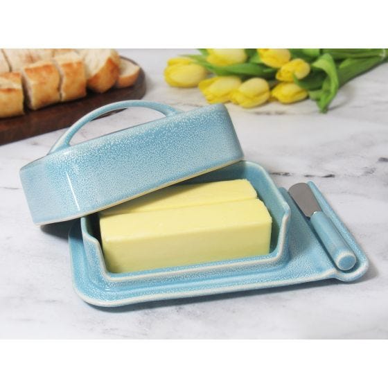 blue butter dish