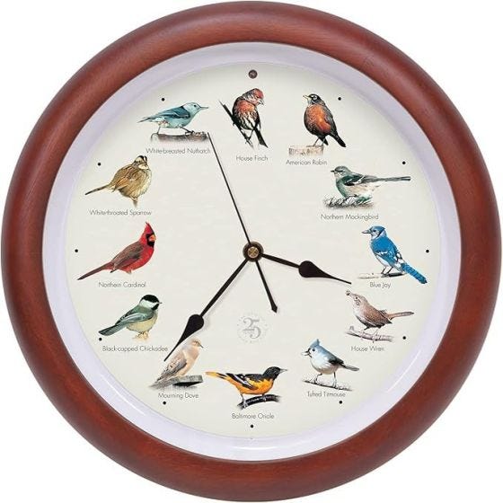 Cherry Singing clock on white Cherry Singing clock on white