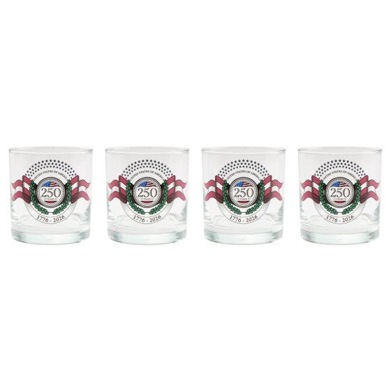 4 pack of America 250 whiskey pack glasses