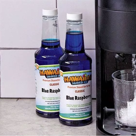 blue raspberry syrup on the counter blue raspberry syrup on the counter