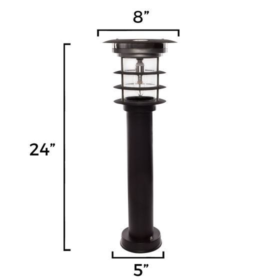 Black Stainless Steel Bollard Solar Light 