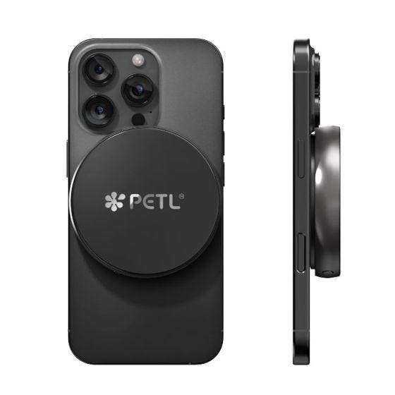 PETL Circular MagSafe Battery  Pack with iPhone charging