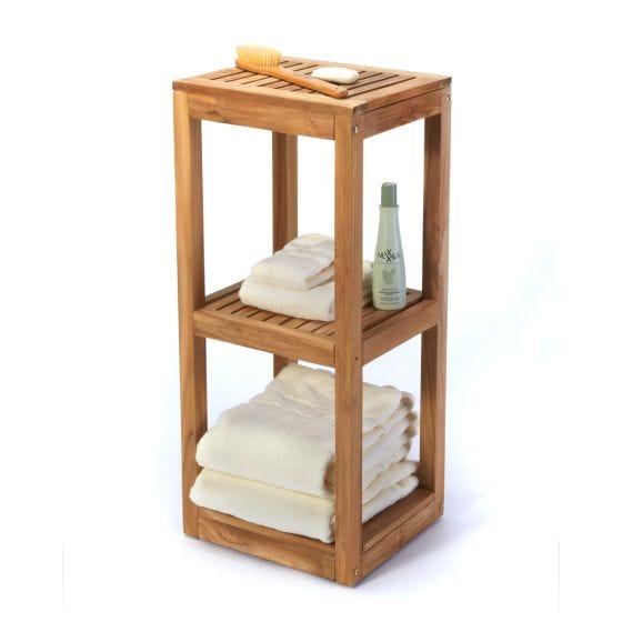 Teak Slim Shower Organizer