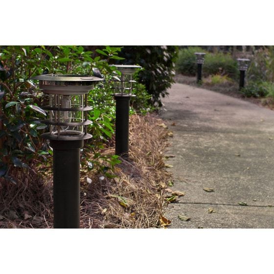 Black Stainless Steel Bollard Solar Light 