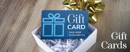 Gift Cards banner with gift card on a box
