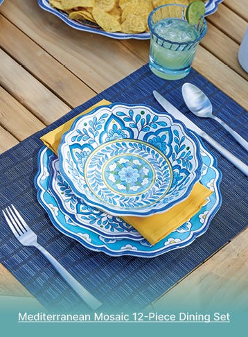 Mediterranean Mosaic 12-piece Dining Set