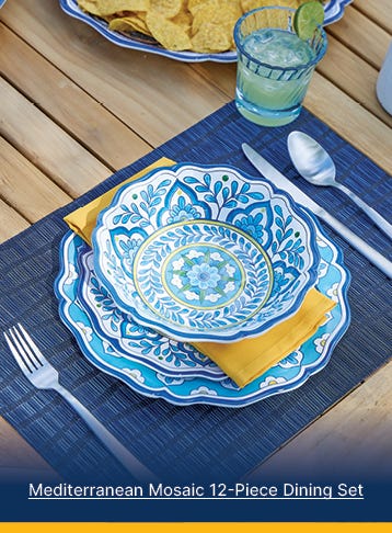 Mediterranean Mosaic 12-piece Dining Set