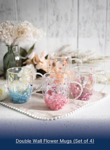 Double Wall Flower Mugs