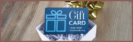 Gift Cards banner with gift card on a box