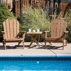 Teak Adirondack Chairs outside by pool