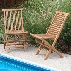 Teak Rib Chair on patio